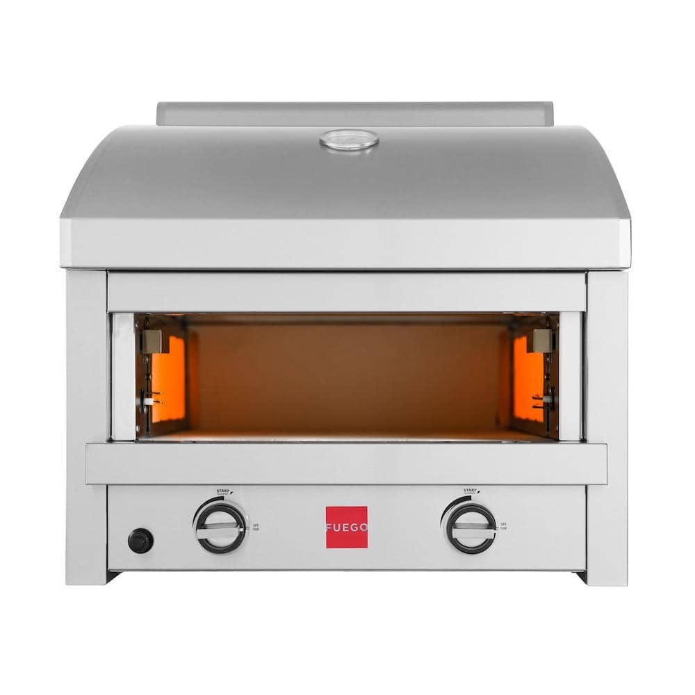 Fuego Premium 27 in. 2-Burner Natural Gas Outdoor Pizza Oven in 304 Stainless Steel F27S-Pizza-NG