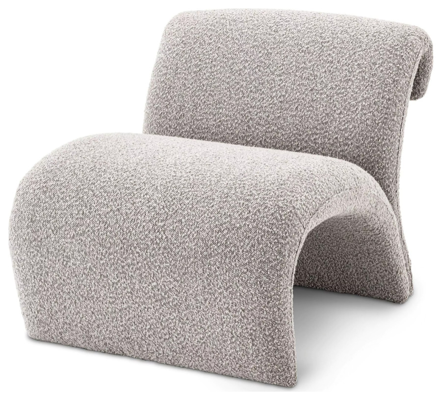 Bouclé Curved Accent Chair  Eichholtz Vignola   Contemporary   Armchairs And Accent Chairs   by Oroa   Distinctive Furniture  Houzz