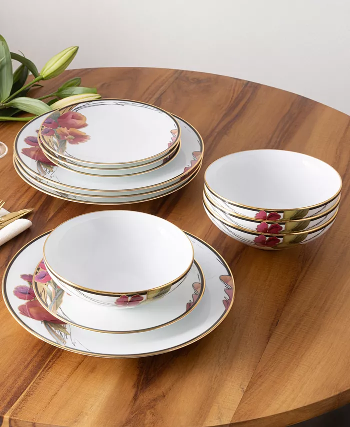 Noritake Alluring Fields Set of 4 Salad Plates Service For 4