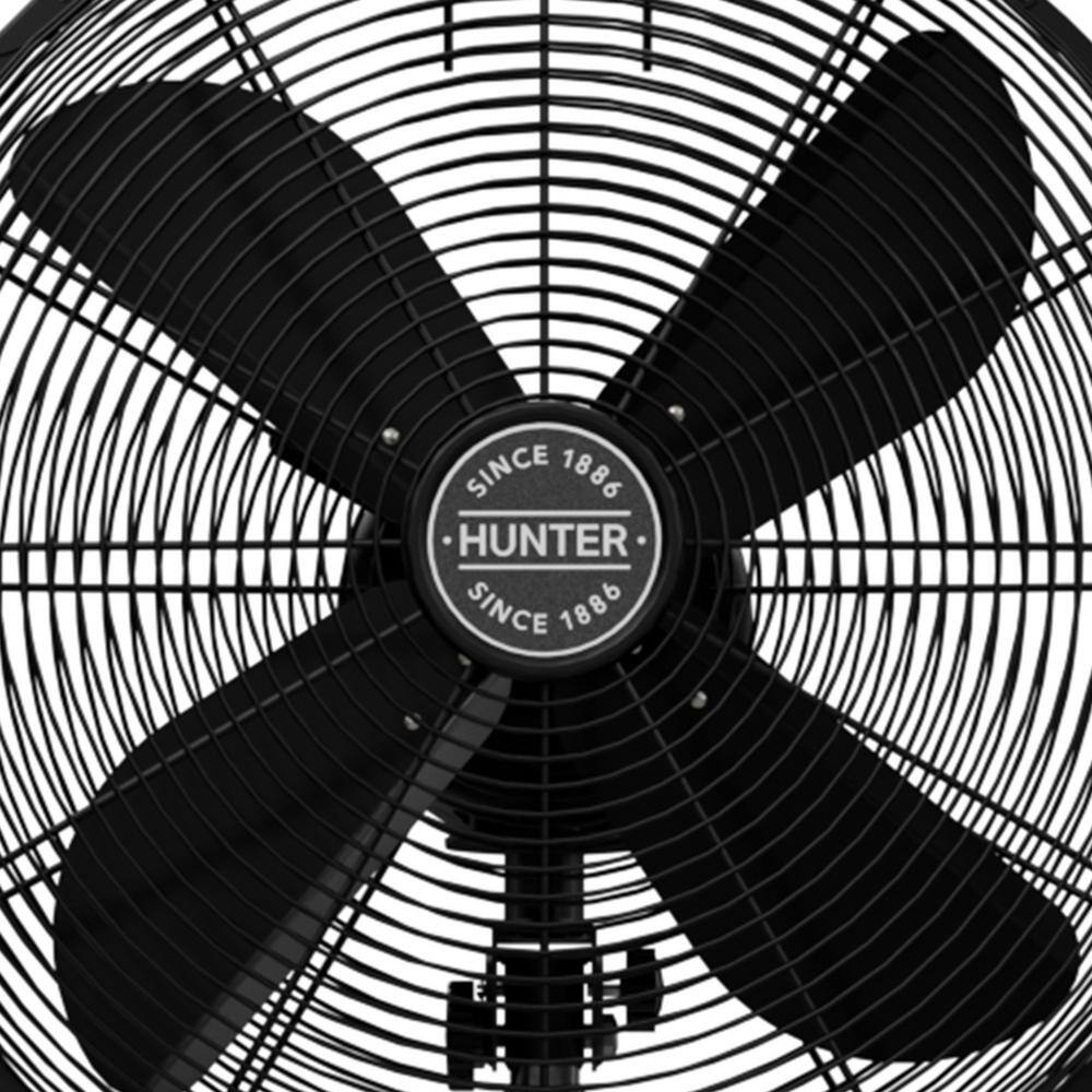 Hunter Classic 16 in. 3-speed Pedestal Fan in Matte Black with Non-slip Base and Easy-Carry Handle 97316