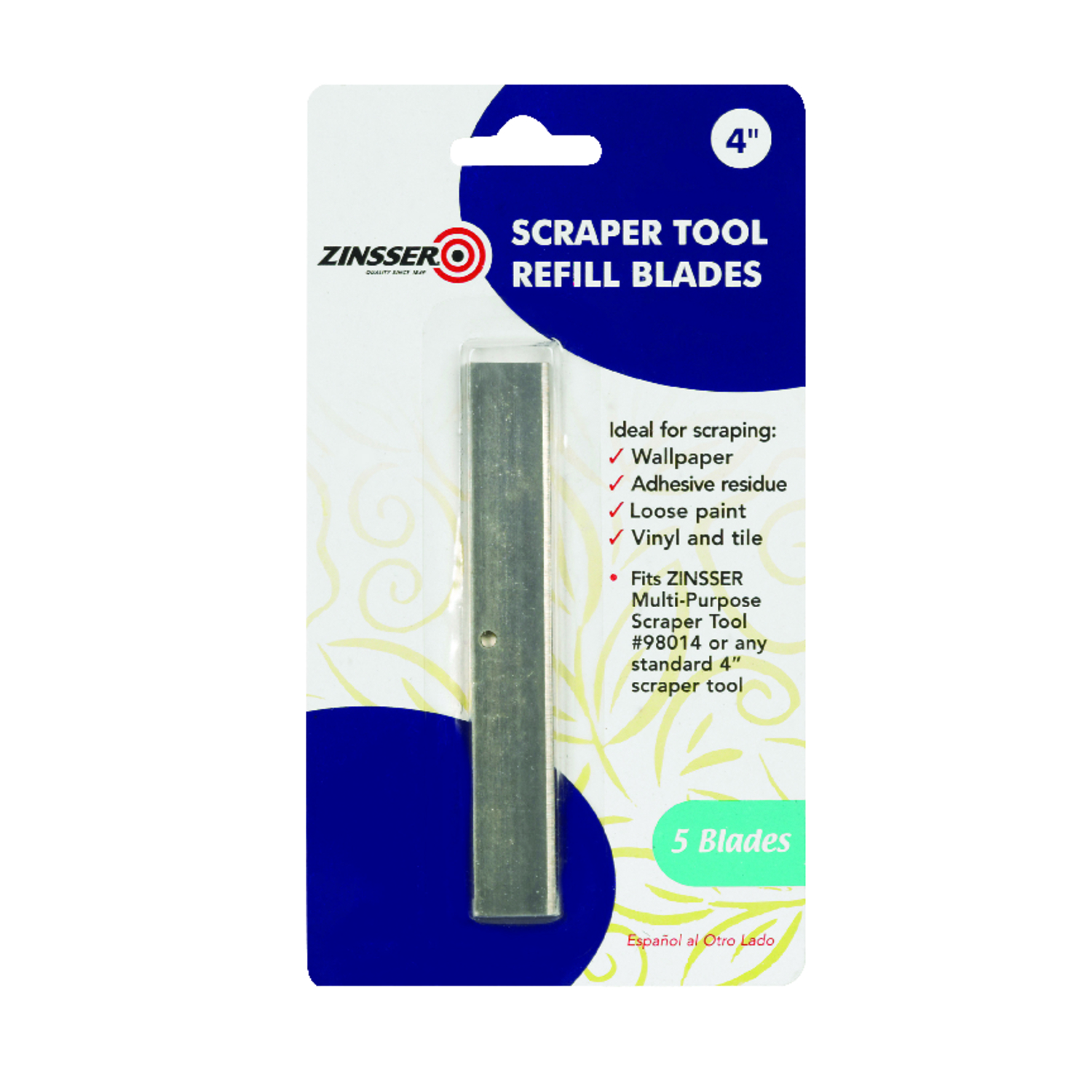 Zinsser 4 in. W Steel Fixed Scraper Refill Blades