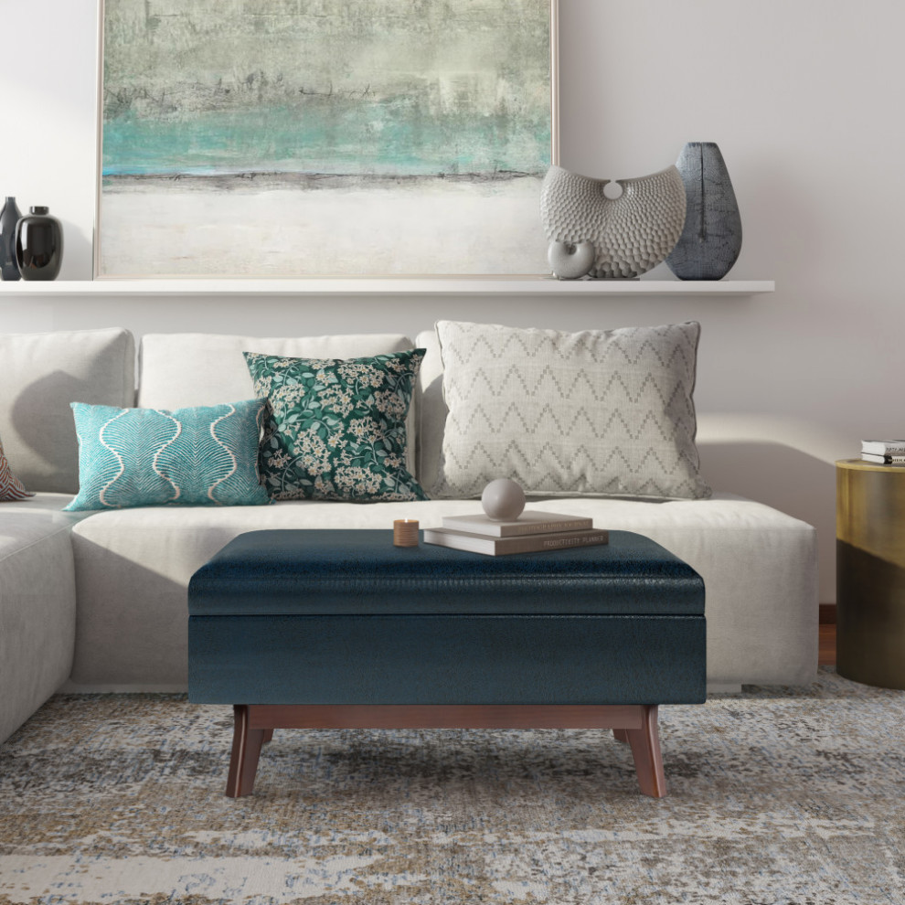 Owen Small Rectangular Storage Ottoman   Midcentury   Footstools And Ottomans   by Simpli Home Ltd.  Houzz