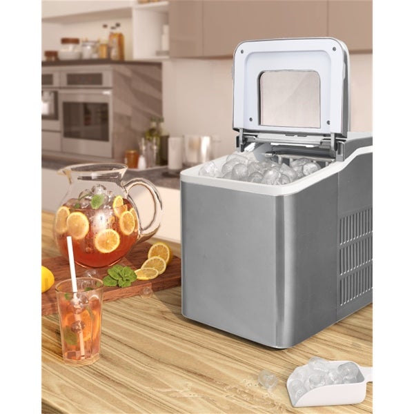 26lbs/24h Portable Countertop Ice Maker Machine Ice Maker with Scoop