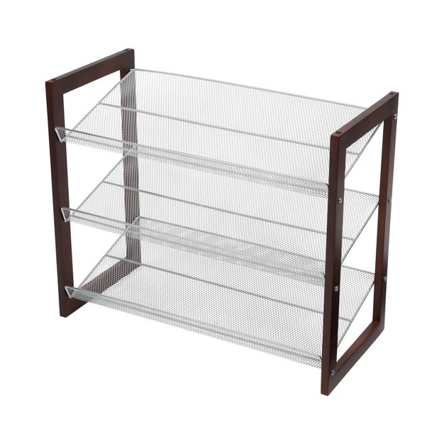 Organize It All 3 Tier Mesh Shelf Stackable Shoe Rack