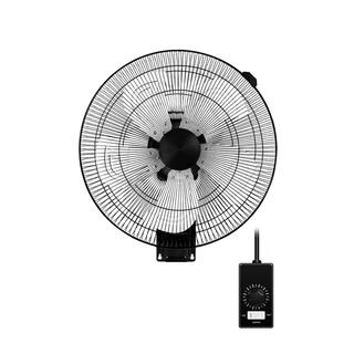 Aoibox 18 in. 5 Speed Settings Metal Wall Mount Fan in Black for Household Commercial 90 Degree Horizontal Oscillation 1-Pack SNSA11FN013