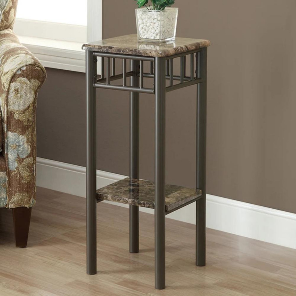 12 x 12 x 28 Cappuccino Mdf Metal  Accent Table   332995   Contemporary   Accent Chests And Cabinets   by BisonOffice  Houzz