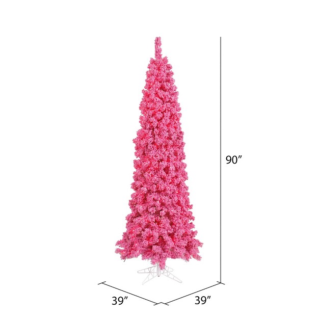 Vickerman Flocked Pink Fir Artificial Christmas Tree