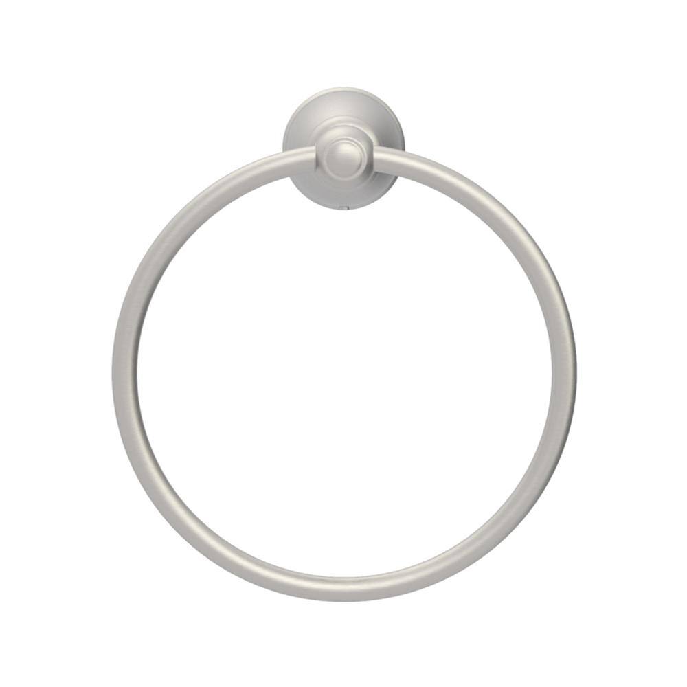 PRIVATE BRAND UNBRANDED Lisbon Wall Mounted Towel Ring in Brushed Nickel Finish 2520BN-TR