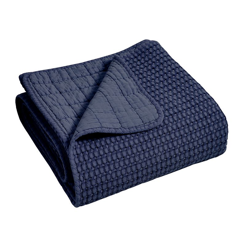 Levtex Home Mills Waffle Navy Quilted Throw