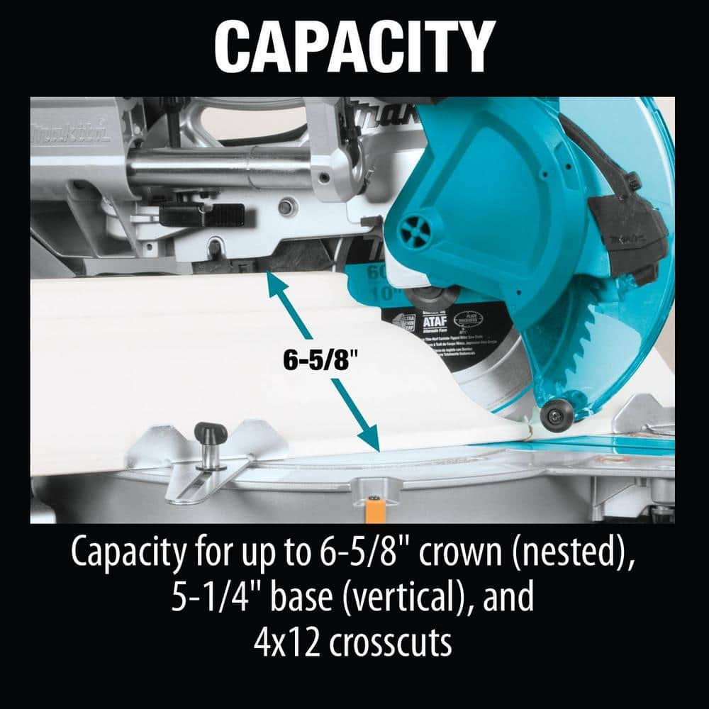 Makita 15 Amp 10 in. Dual-Bevel Sliding Compound Miter Saw with Laser and Stand LS1019LX