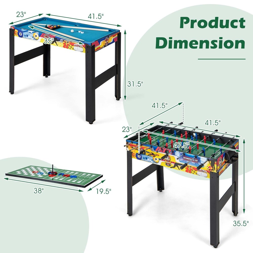 Costway 12 in 1 Combo Game Table Set with Foosball Air Hockey Pool   See Details