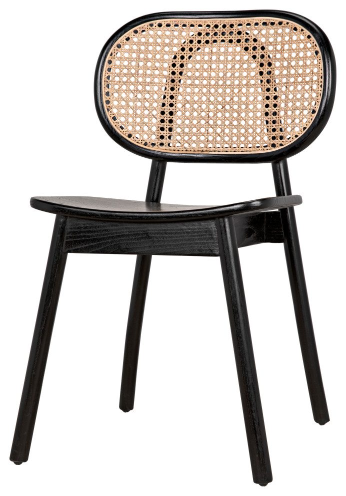 Brahms Chair  Charcoal Black With Caning   Tropical   Dining Chairs   by Noir  Houzz