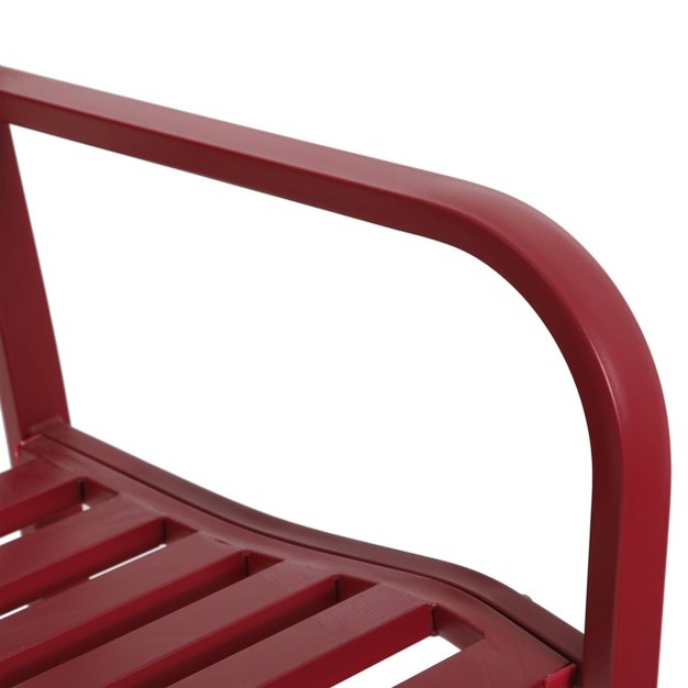 Metal Patio Bench With Steel Frame Red Captiva Designs