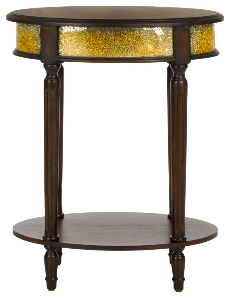 Rhonda Side Table  Dark Brown/Gold   Traditional   Side Tables And End Tables   by Rustic Home Furniture Deco  Houzz