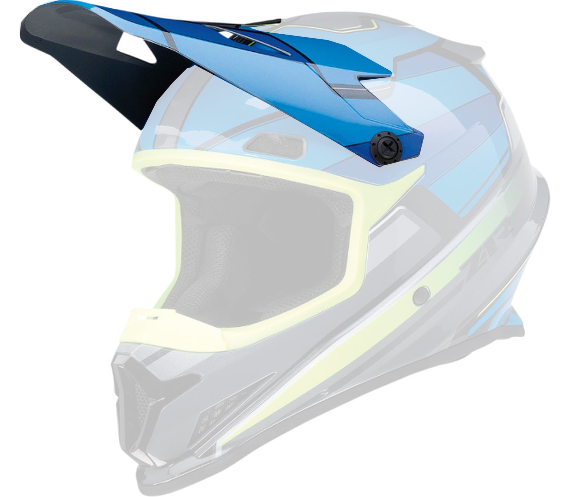 Z1R Rise Helmet Replacement Visor/Peak MC Blue/Hi-Viz