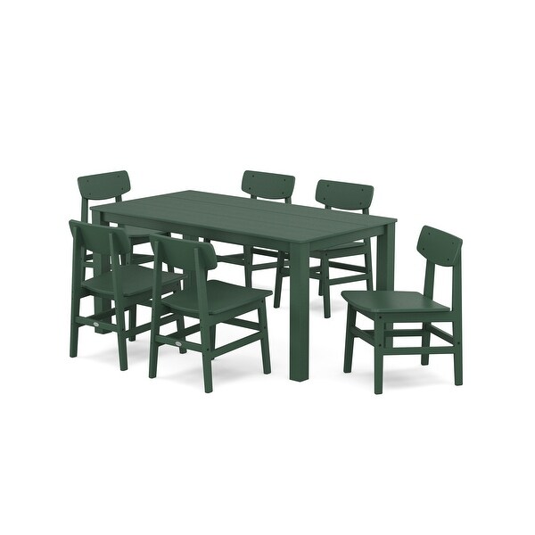 POLYWOOD Modern Studio Urban Chair 7Piece Parsons Table Dining Set