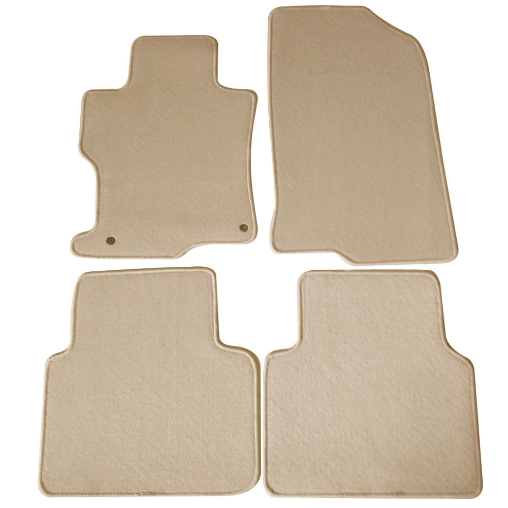 Ikon Motorsports Compatible with 08-12 Honda Accord OE Factory Style Beige Nylon Carpet Car Floor Mats Front Rear 4pcs 2008 2009 2010 2011 2012