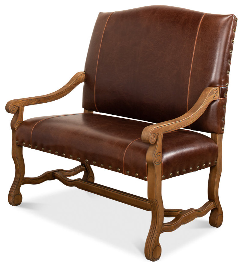 Italian Leather Settee   Traditional   Armchairs And Accent Chairs   by Sideboards and Things  Houzz