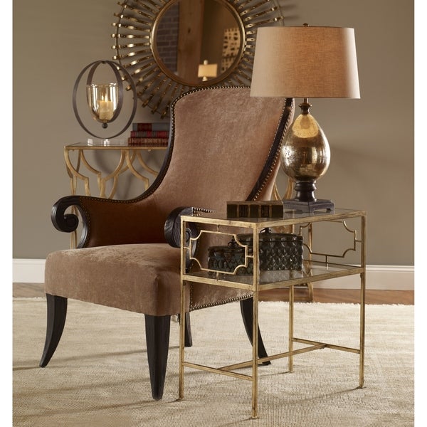 Uttermost Genell Gold Leaf Side Table