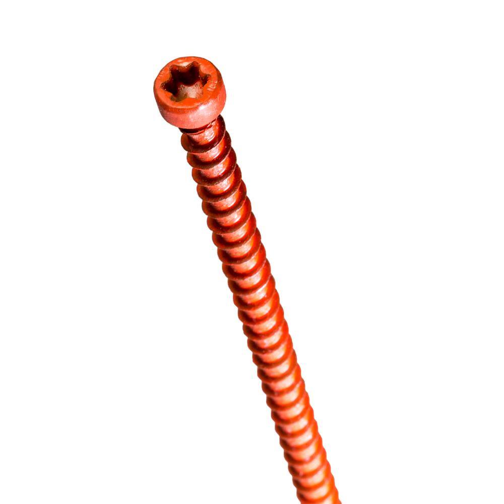 Simpson Strong-Tie 0.152 in. x 6 in. T30 6-Lobe Cap Head Strong-Drive SDWC Truss Screw Orange (50-Pack) SDWC15600-KT