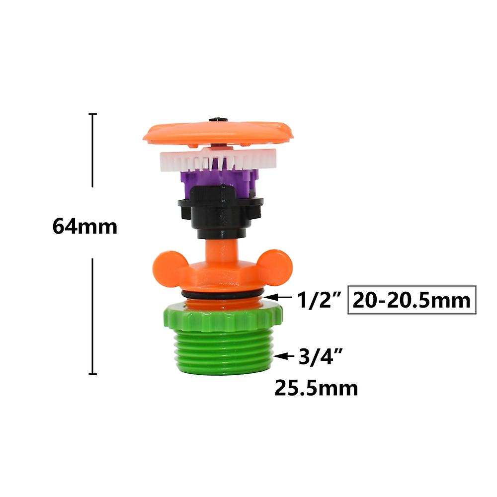 1/2andquot; 3/4andquot; Male Thread 360 Degree Rotating Jet Sprinklers Double Outlet Nozzles Garden Agriculture Irrigation Sprinklers