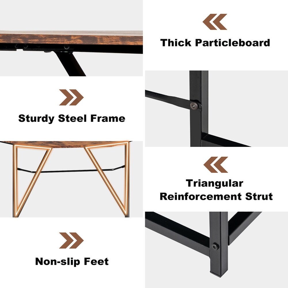 L Shaped Corner Computer Desk 58 Inch Computer Workstation