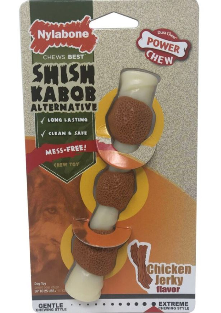 Nylabone Wild Alternative Shish Kabob Dog Chew， Chicken Jerky