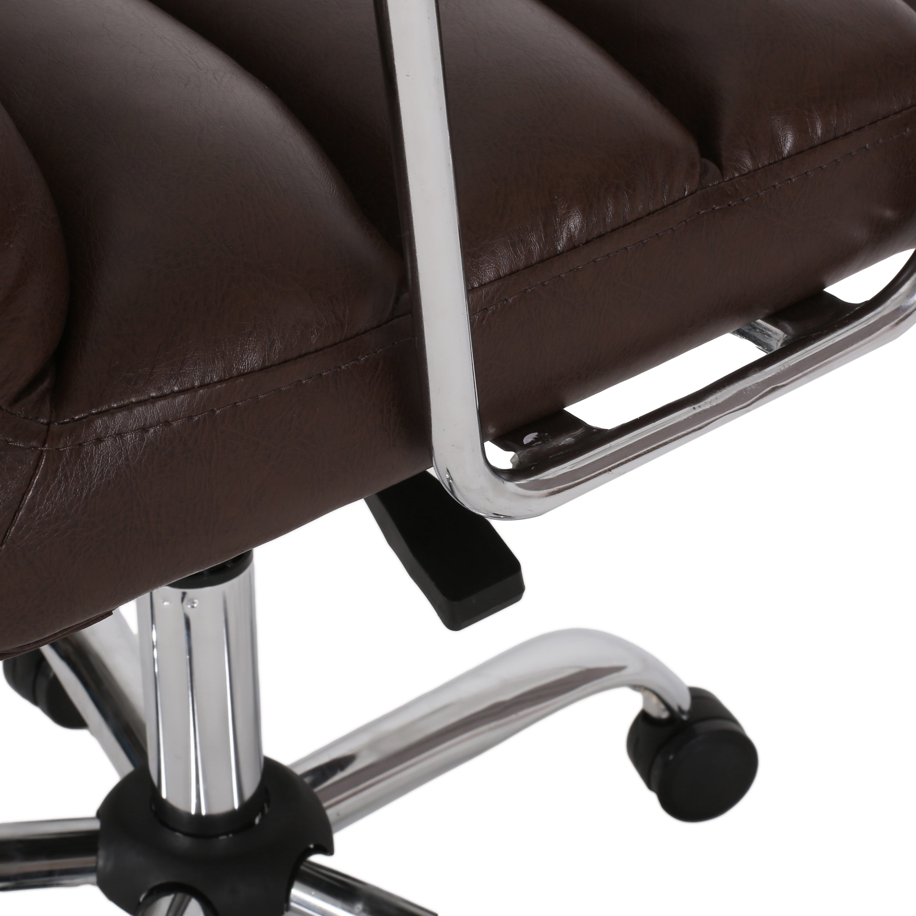 Gilmans Contemporary Faux Leather Channel Stitch Swivel Office Chair