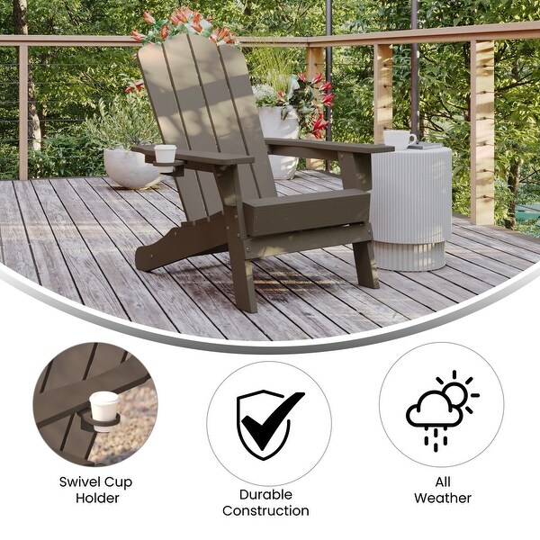 Commercial Grade AllWeather Adirondack Chair with Swiveling Cupholder