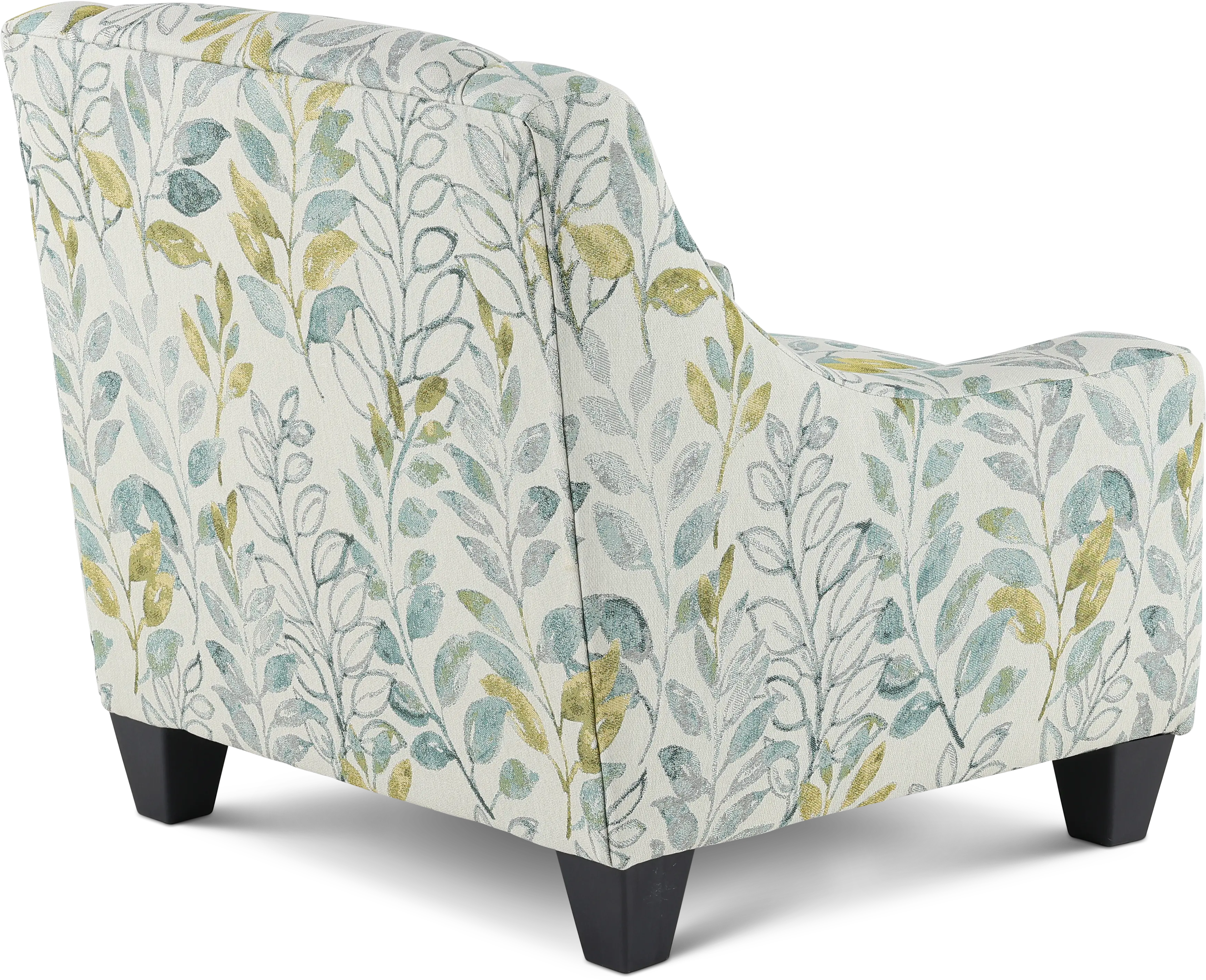 American Farmhouse Off-White Leaf Print Accent Chair