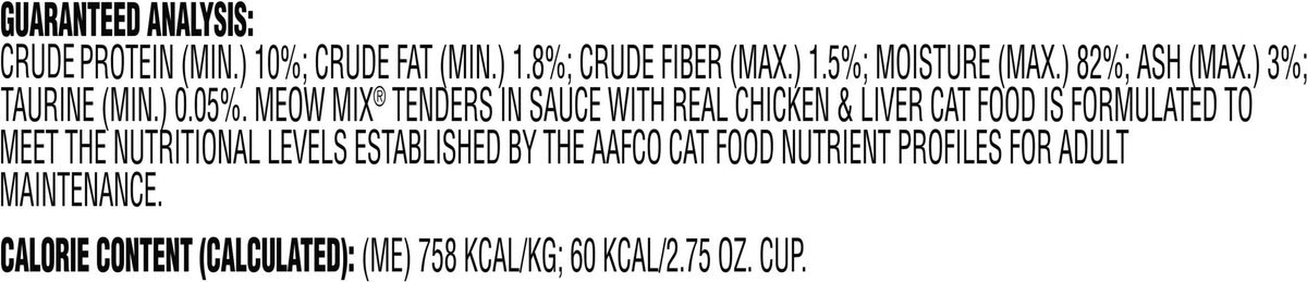 Meow Mix Tenders in Sauce With Real Chicken and Liver Wet Cat Food