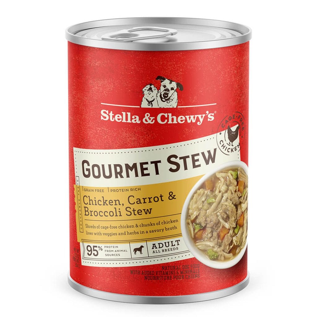 Stella  Chewys Gourmet Chicken，Carrot，  Broccoli Stew Canned Dog Fo