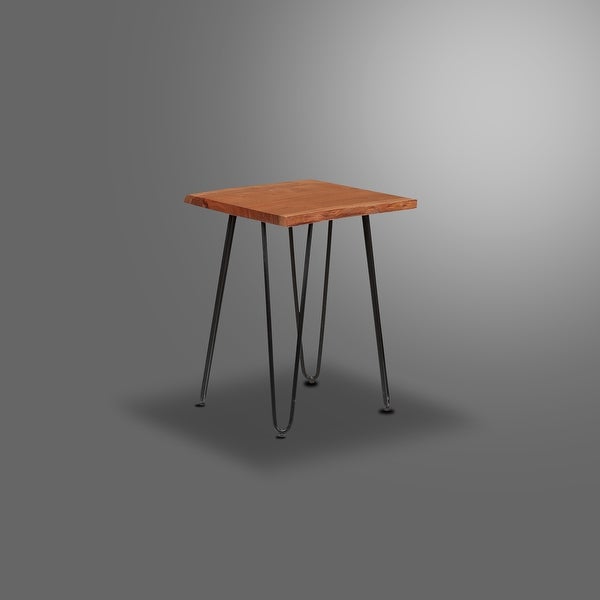 Karina Wooden Side Table with 4 Metal Legs - 16