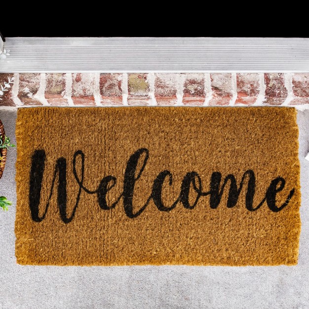 Juvale Natural Coir Doormat Welcome Mats For Front Door And Outdoor Entry 16x29 In