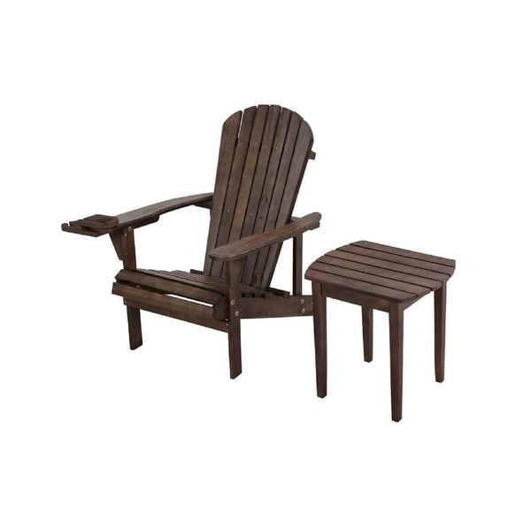 Earth Collection Adirondack Chair with phone and cup holder (1 Chair and 1 End table set)