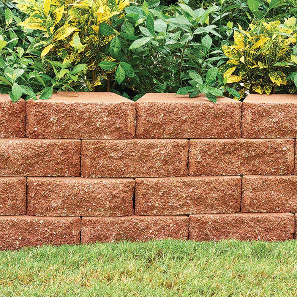 Pavestone RockWall Small 4 in. x 11.75 in. x 6.75 in. Terra Cotta Concrete Retaining Wall Block (144-Piece46.5 sq. ft.Pallet) 11012366