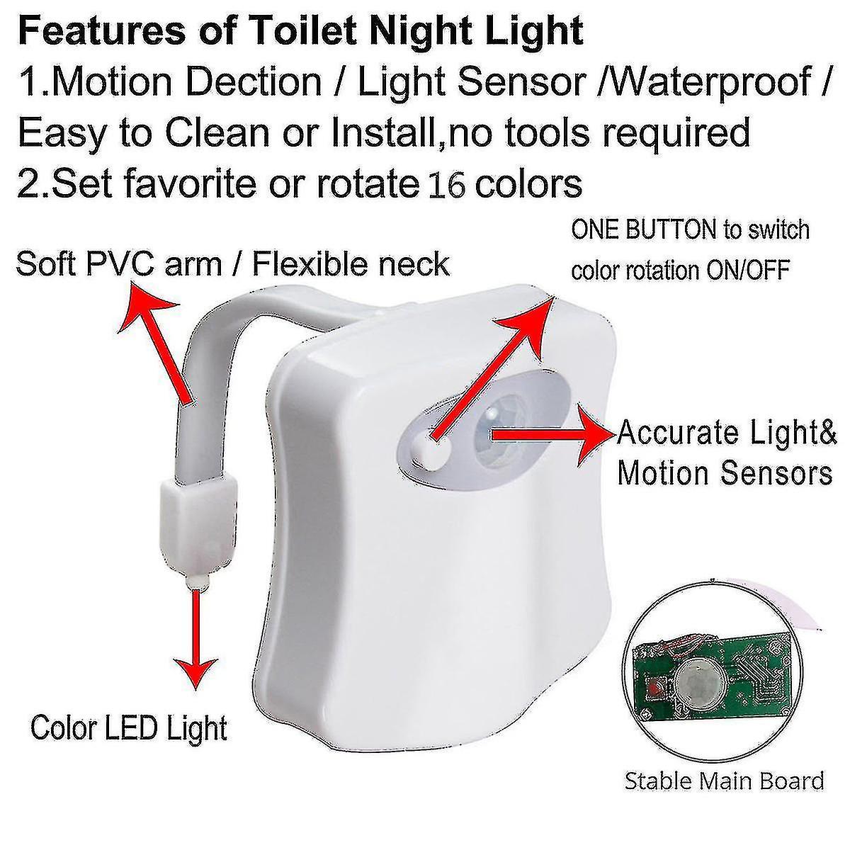 Led Toilet Night Light， Motion Activated Light Detection Light