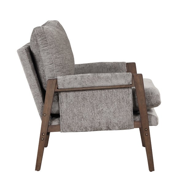 Modern Velvet Accent Chair Leisure Chair with Solid Wood