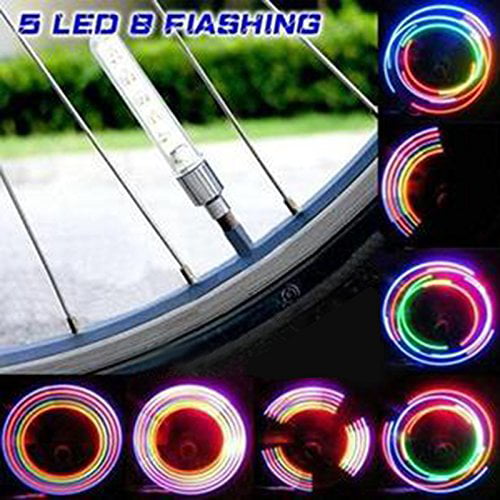 IClover 2PCS Colorful LED Flash Tyre Wheel Valve Cap Light for Car Bike Bicycle Motorbicycle Wheel Light Tire Light