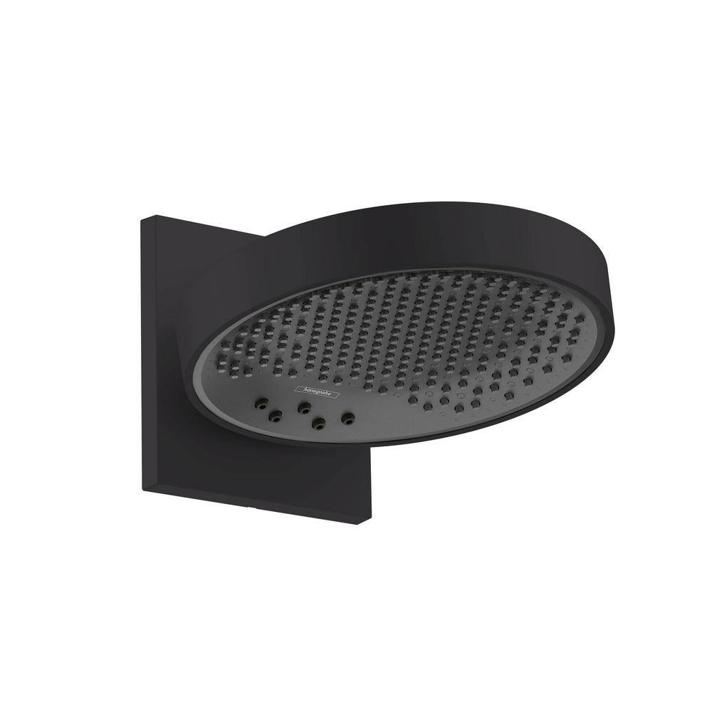 Hansgrohe Rainfinity 3-Spray Patterns 2.5 GPM 10 in. Wall Mount Fixed Shower Head in Matte Black 26232671