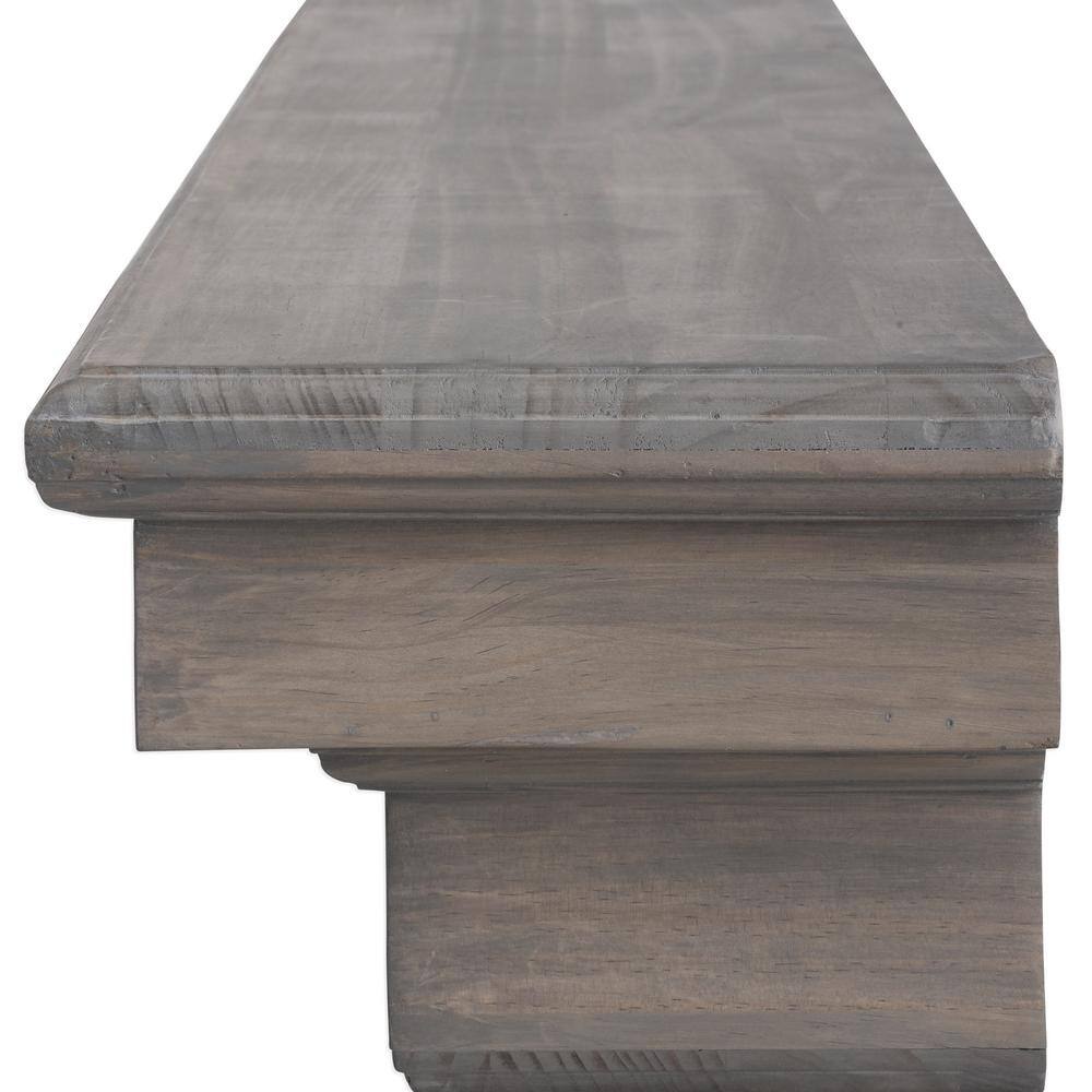 Dogberry Collections 72 in. Ash Gray French Corbel Mantel Shelf m-fcor-7277-gash-none