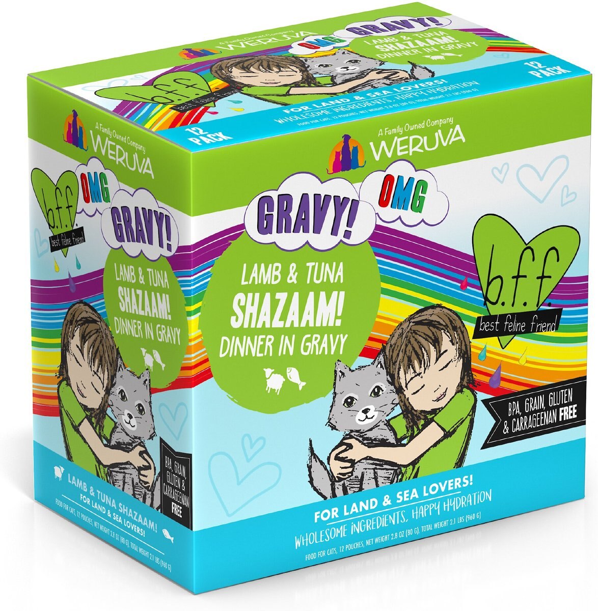 BFF OMG Shazaam! Lamb and Tuna Dinner in Gravy Grain-Free Cat Food Pouches