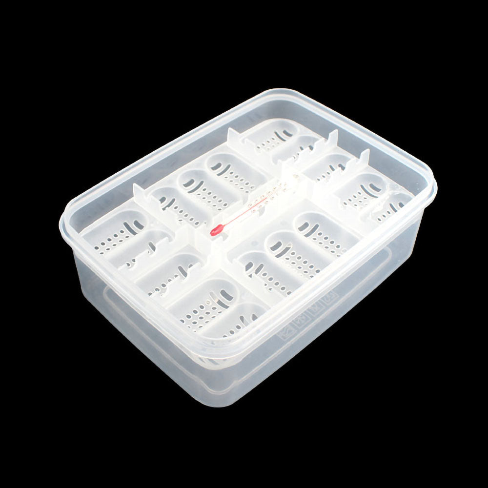 MABOTO Reptile Egg Tray Reptile Egg Box Reptile Breeding Box Reptile Incubation Box Suitable for Hatching Snake Lizards Reptiles with Thermometer