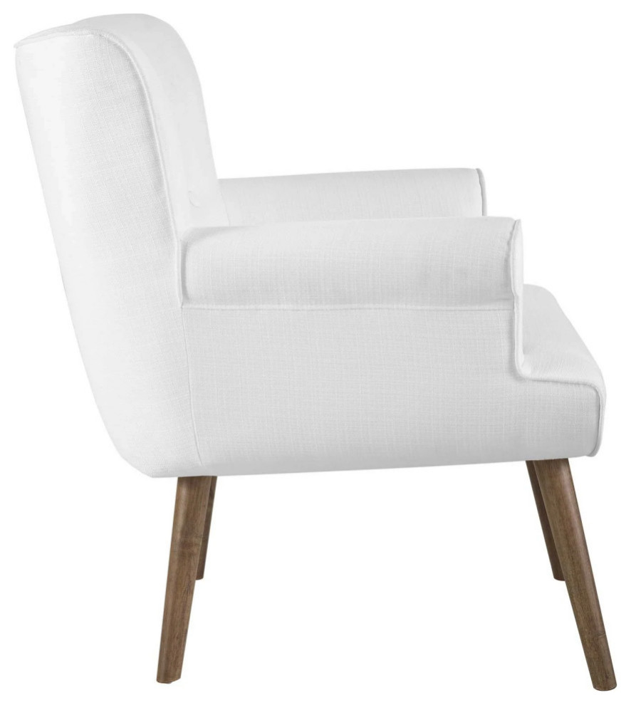 Andrea White Upholstered Armchair   Midcentury   Armchairs And Accent Chairs   by Virgil Stanis Design  Houzz