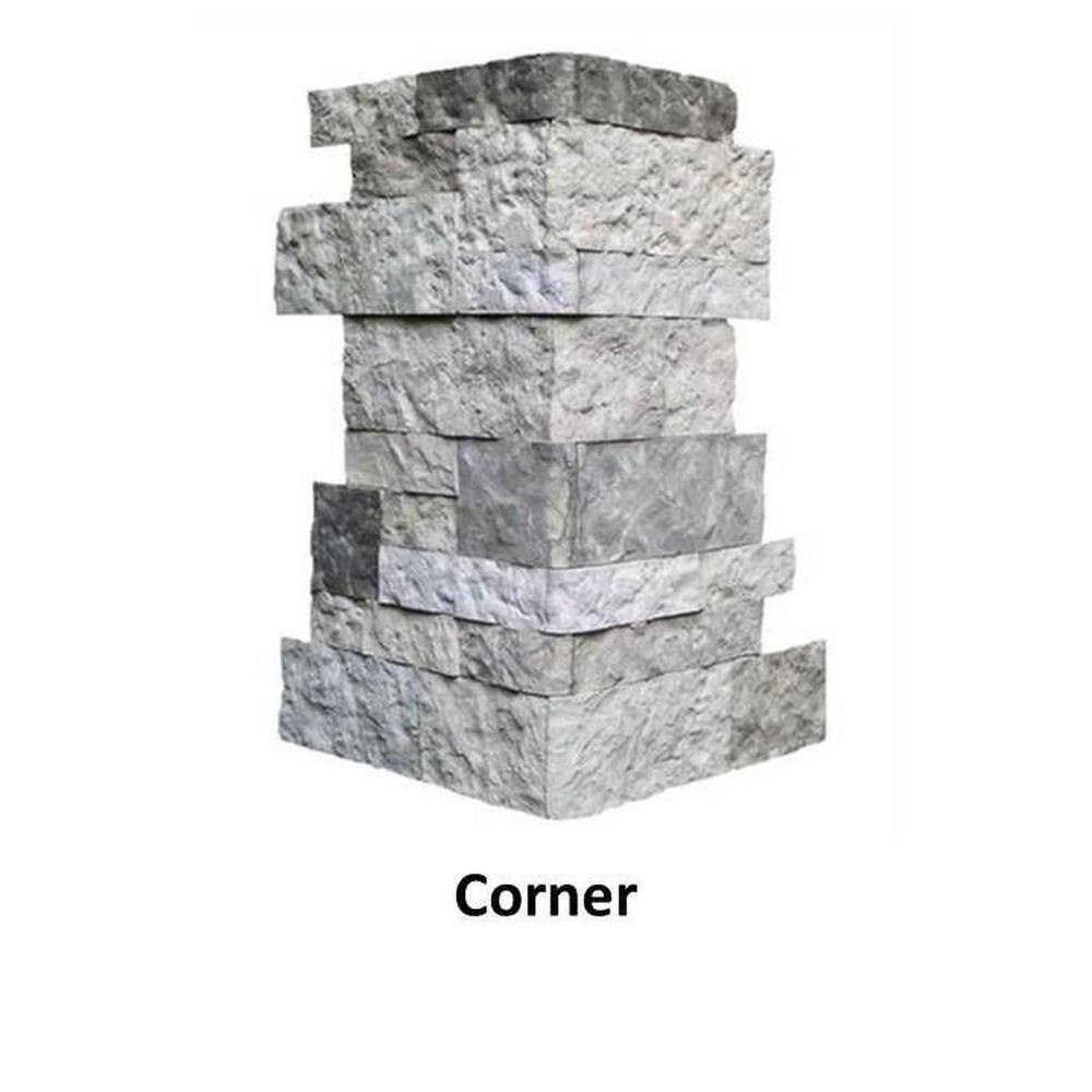 AIRSTONE Spring Creek Gray 2 - 4 in. x 4 - 10 in. Cement Standard CornerFinished End Wall Tiles (7.25 sq. ft.case) SCCESO