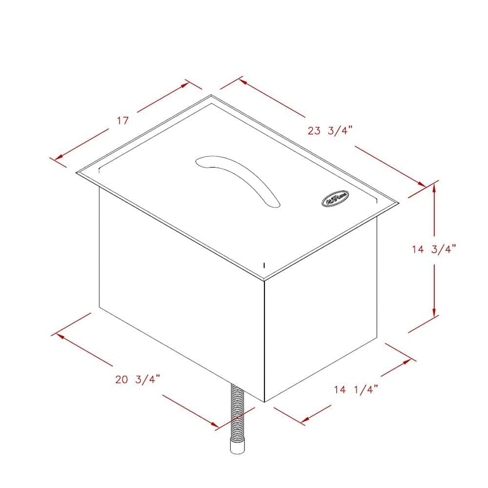 Cal Flame 20-3/4 in. Drop-In Stainless Steel Ice Bucket for Outdoor Kitchen BBQ14864