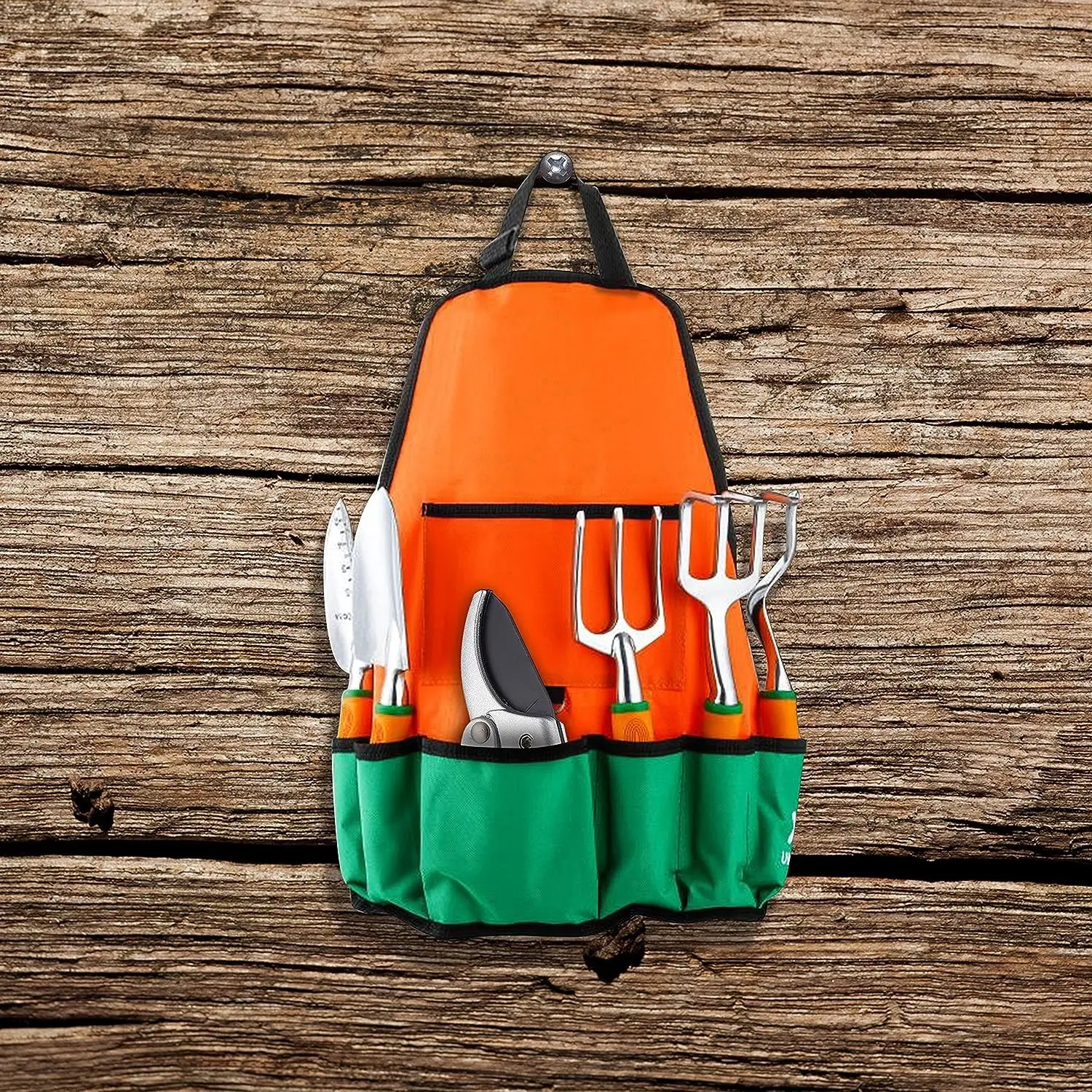 Garden Tool Set 12 Piece Aluminum Hand Tool Kit Garden Canvas Apron with Storage Pocket Outdoor Tool