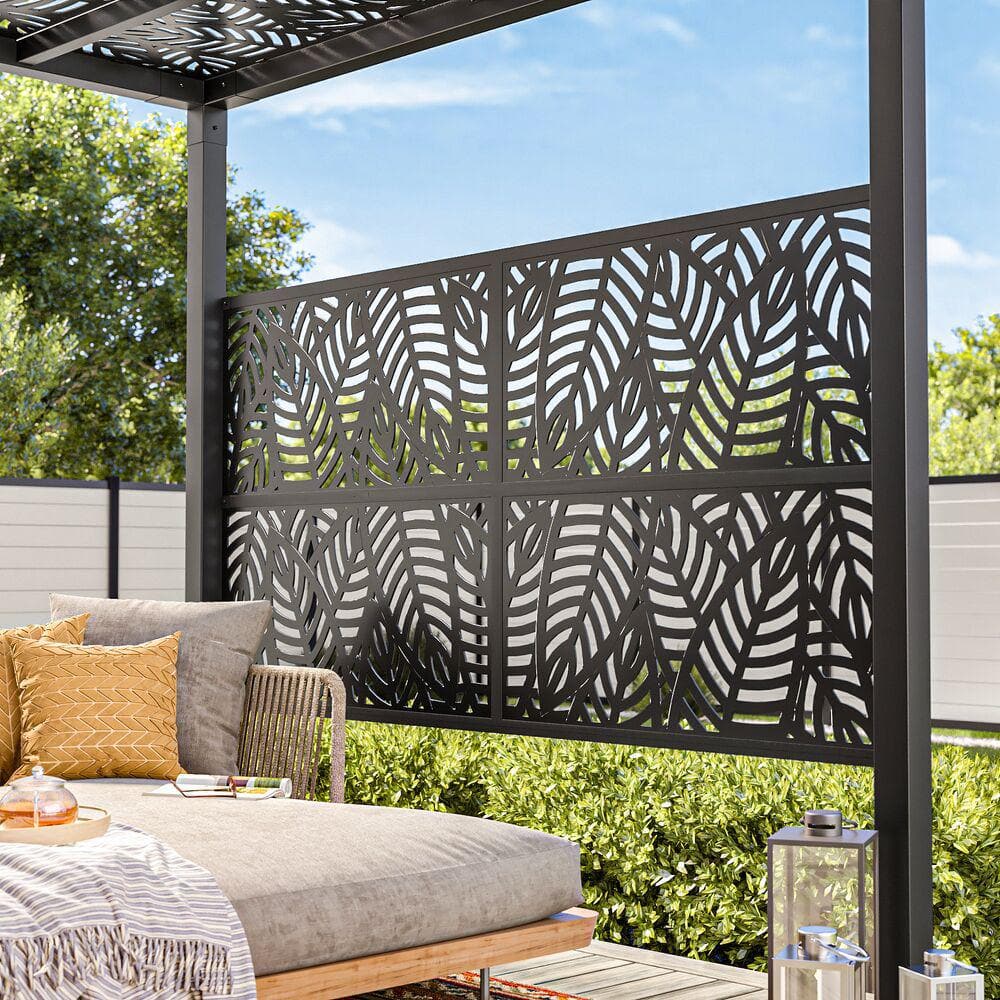 Barrette Outdoor Living Matte Black Pergola Side Wall 73050387