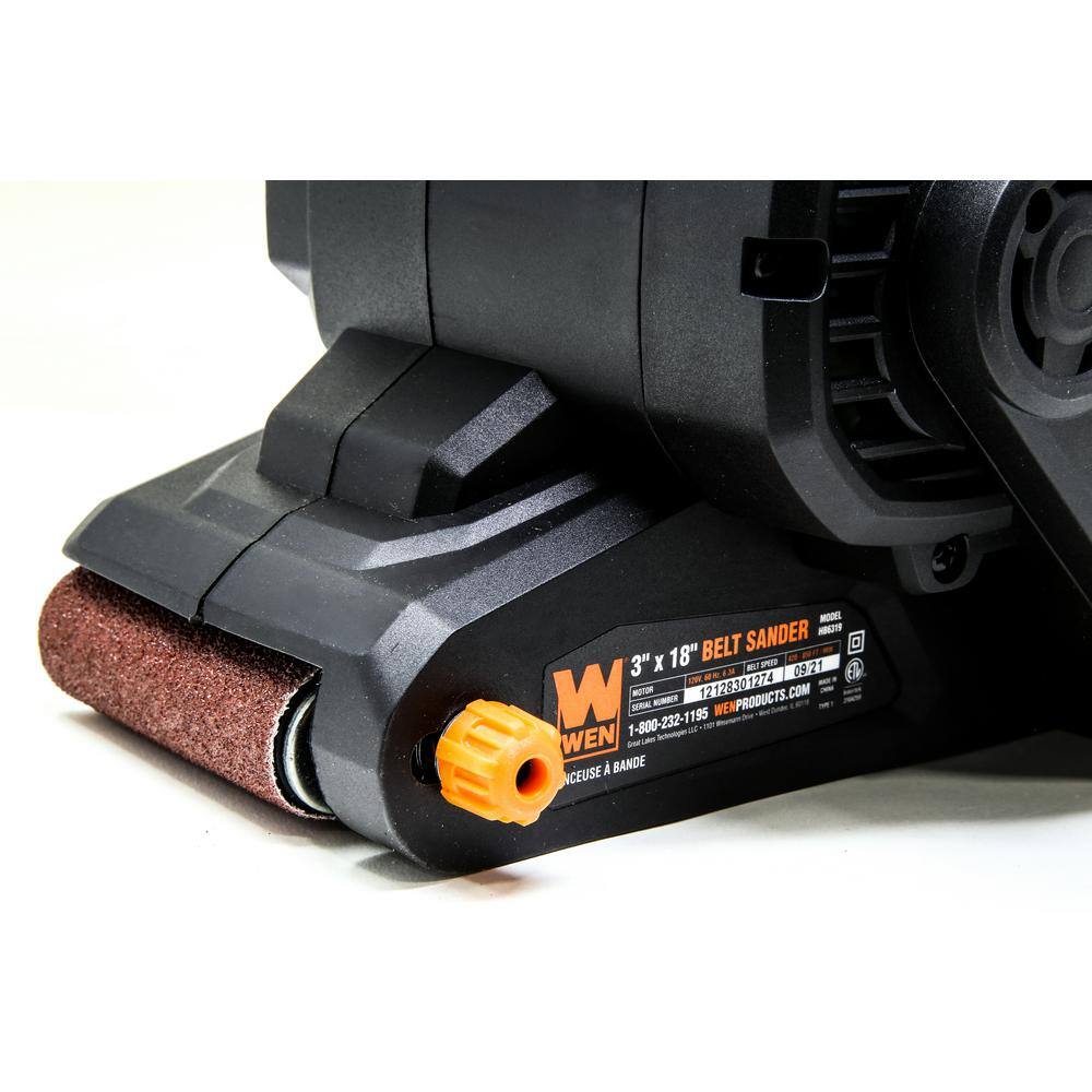 WEN 6.3 Amp Corded 3 in. x 18 in. Handheld Portable Belt Sander HB6319