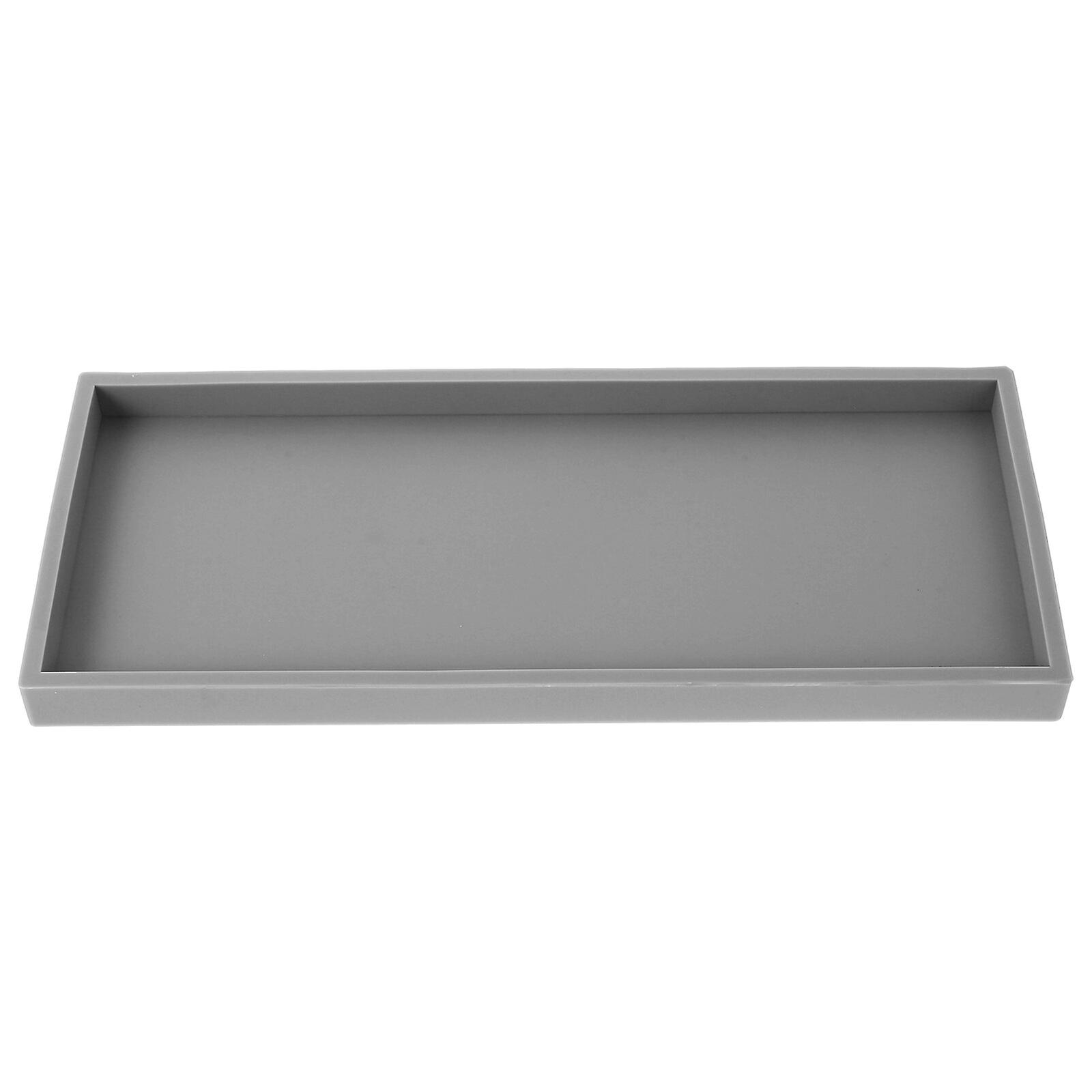 Silicone Vanity Tray Bathroom Countertop Tray Multi-functional Storage Tray Simple Jewelry Plate